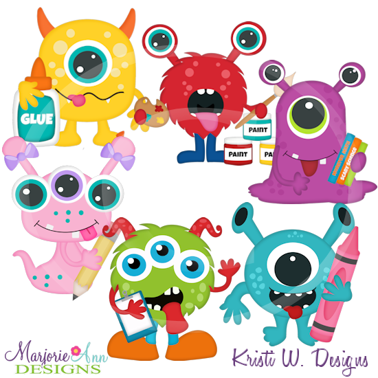 School Monsters SVG Cutting Files Includes Clipart - Click Image to Close